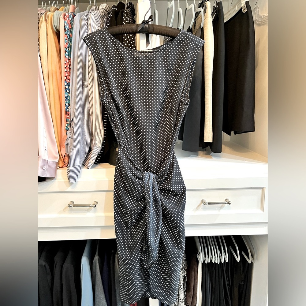 Michael Kors Sleeveless Dress, Blue & White Polka Dots, Size 6